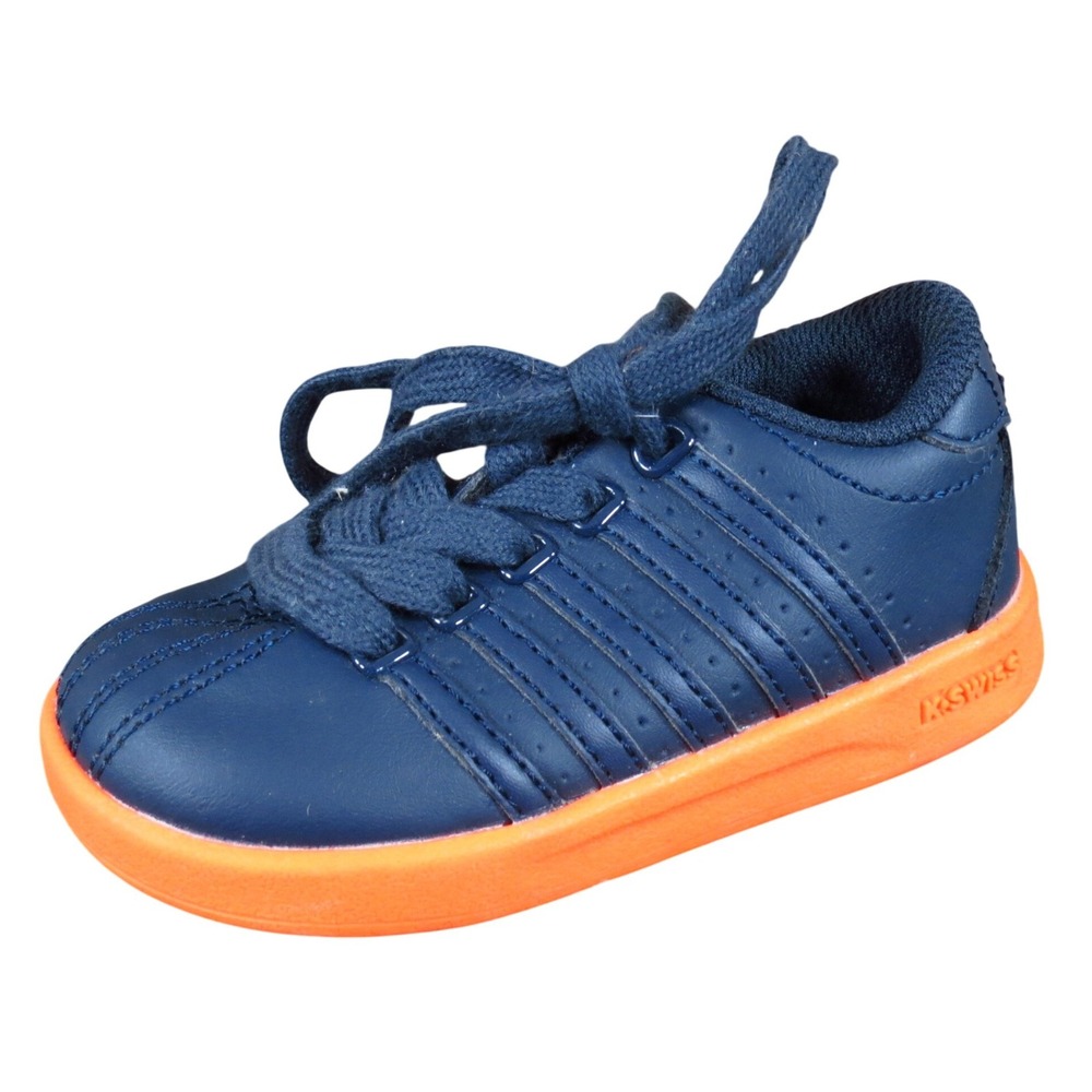K-Swiss Classic Toddler Sneaker Size 5C‎ Casual Navy Blue Orange Synthetic
